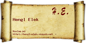 Hengl Elek névjegykártya
